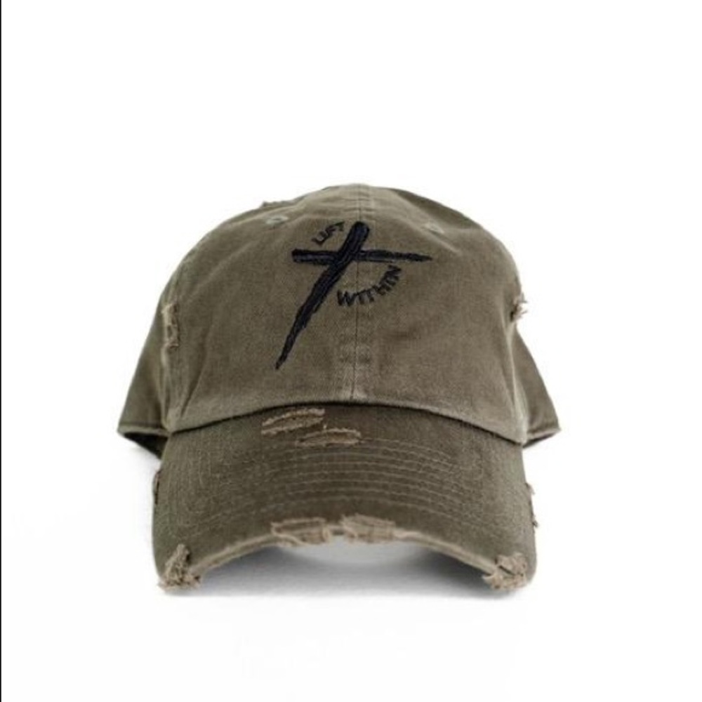 Olive Lift Within Distressed Hat